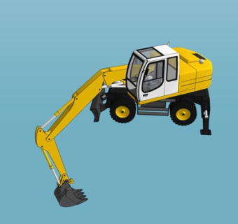 现代挖掘机su模型