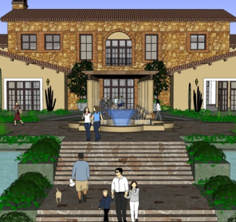 欧式酒店su模型