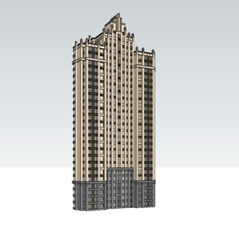 新古典公寓楼su模型