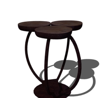 工业风实木边几su模型