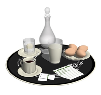 现代早餐桌su模型