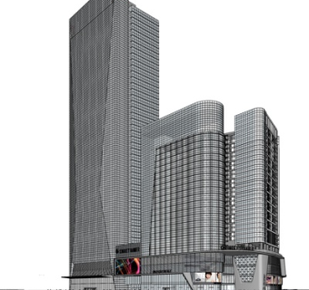 现代高层办公楼su模型