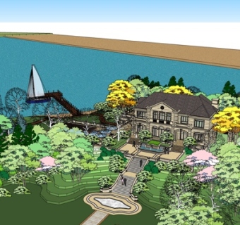 欧式别墅su模型