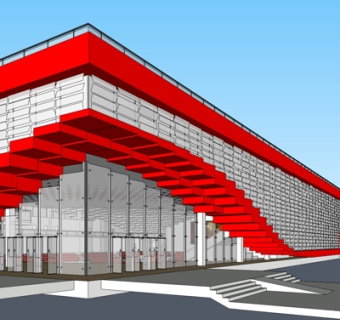 现代办公楼su模型