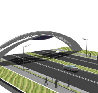 现代高架桥su模型