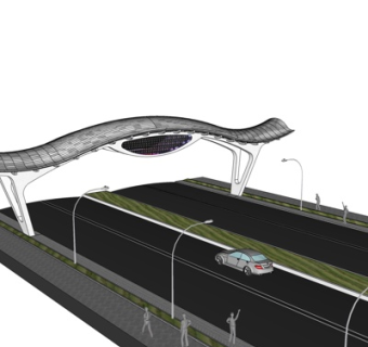 现代高架桥su模型