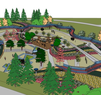 现代景观天桥su模型