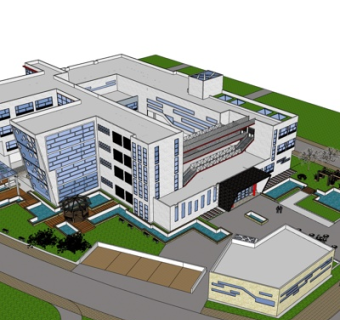 现代办公楼su模型