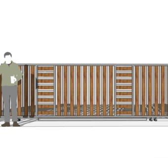 新中式景观墙su模型