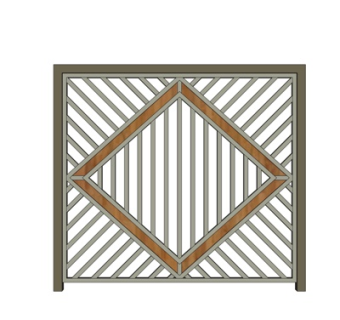 现代栏杆su模型