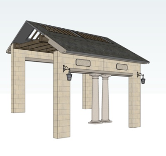 欧式凉亭su模型