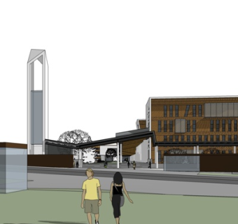 新中式沿街商业建筑su模型