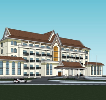 欧式酒店su模型