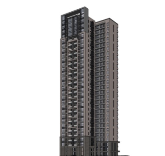 现代高层公寓楼su模型