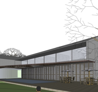 新中式休闲桌椅su模型