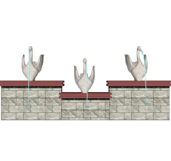 现代景观墙su模型