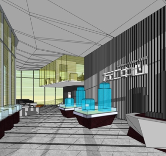 现代售楼处su模型