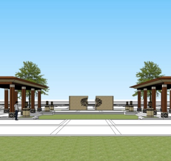 新中式凉亭su模型