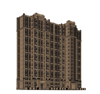 新古典高层公寓楼su模型