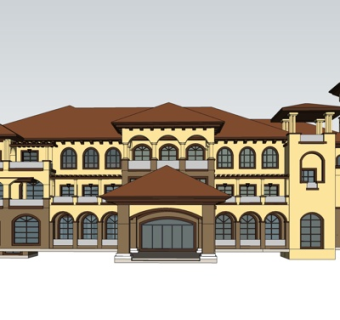 欧式会所su模型