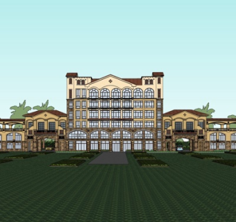 欧式酒店su模型