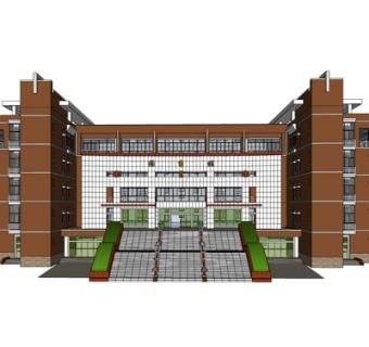 现代图书馆su模型