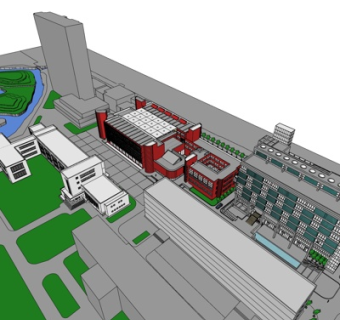 现代沿街商业建筑su模型