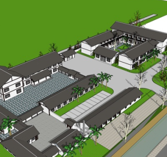 欧式酒店su模型