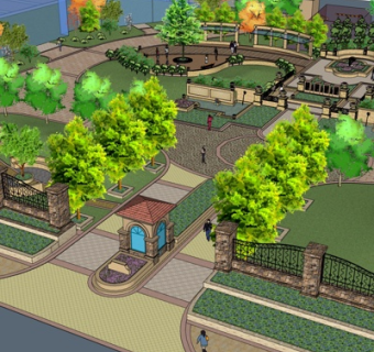 欧式公园su模型