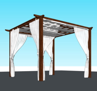 新中式凉亭su模型