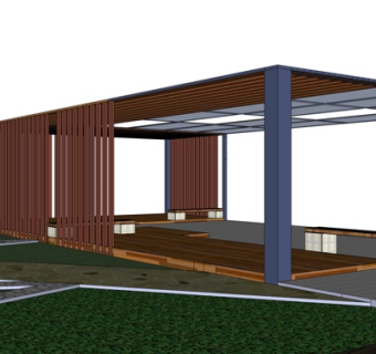 现代凉亭su模型