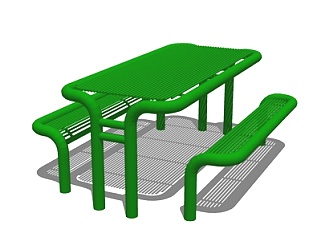 现代铁艺公用<em>桌椅</em>su模型
