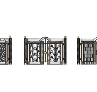 欧式铁艺大门su模型