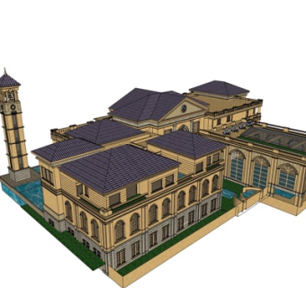 欧式酒店su模型