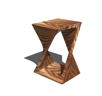 现代异形实木凳子su模型