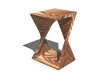 现代异形实木凳子su模型
