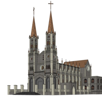 欧式酒店su模型