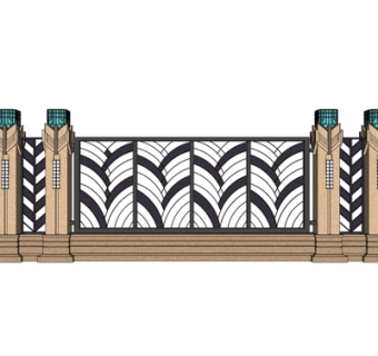 欧式铁艺护栏su模型