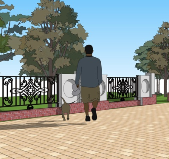 欧式铁艺护栏su模型