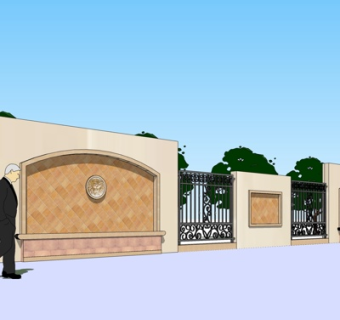 欧式铁艺护栏su模型