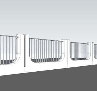 现代铁艺护栏su模型