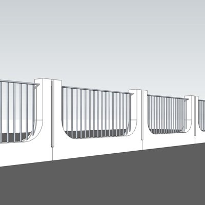 现代铁艺护栏su模型