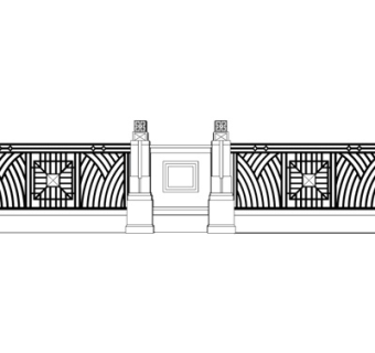 现代围墙护栏su模型