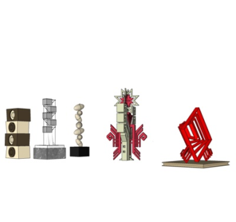 现代建筑小品su模型