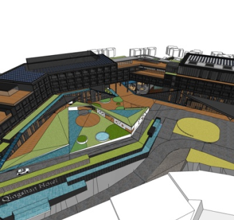 现代办公楼su模型