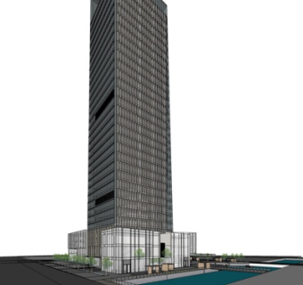 现代高层办公楼su模型