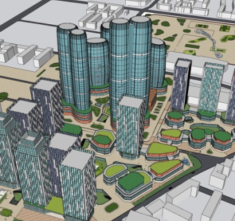 现代高层办公楼su模型