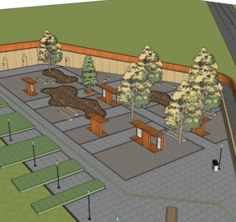 现代公园su模型