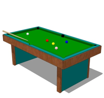 现代桌球su模型