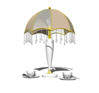 欧式水晶台灯su模型